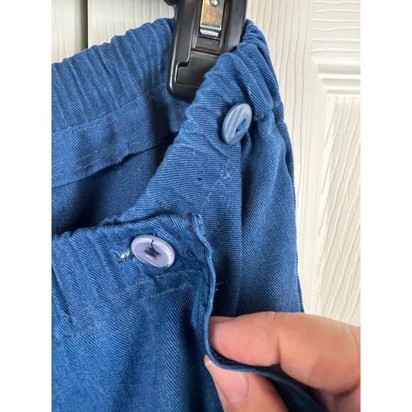 Vintage 70s The Fox Collection Women's Wide Leg Shorts Culottes Blue Missy 16 - Picture 4 of 9